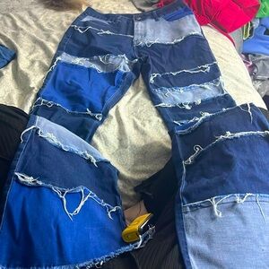 Patched denim jeans, comfy wear bought on Amazon Amazon